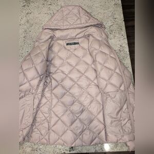 Lauren Ralph Lauren Blush Quilted Down Jacket | Hooded Puffer Coat | Size M